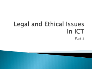 Legal and Ethical Issues in ICT - BCALC