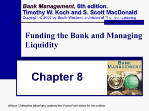 Funding the Bank and Managing Liquidity