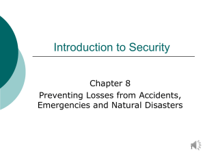 Preventing Losses from Accidents, Emergencies, Natural Disasters