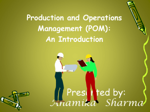 Production and operation management an introduction