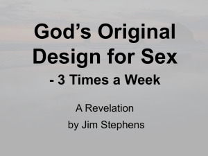 God's Original Design for Sex ~ 3 Times a Week