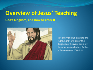 A03 Overview of Jesus' Teaching