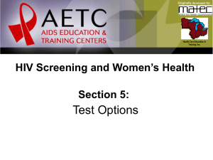 HIV Screening and Women's Health - AIDS Education and Training