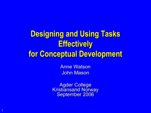 Designing and Using Tasks Effectively for Conceptual Development