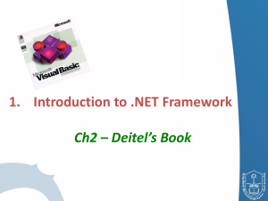 Introduction to .NET Frame work.