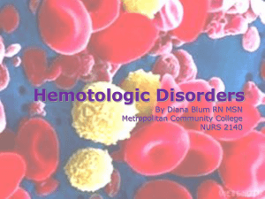 Hemotologic Disorders - Faculty Sites