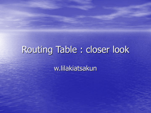 Routing Table : closer look