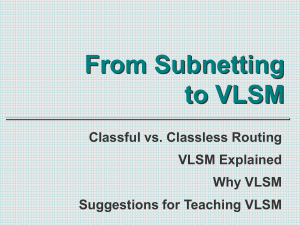 From Subnetting to VLSM - YSU Computer Science & Information