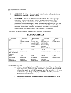 Speech #2 - Informative