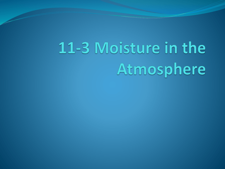 11 3 Moisture In The Atmosphere