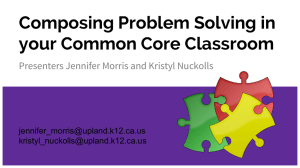 Composing Problem Solving in your Common Core