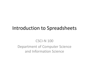 introToSpreadsheets - Department of Computer and