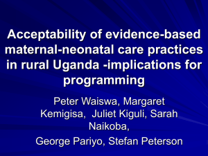 Acceptability of evidence-based maternal
