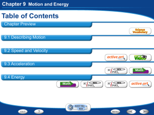 Chapter 9 Motion and Energy