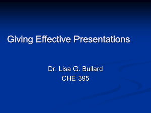 Effective Presentations - Chemical & Biomolecular Engineering