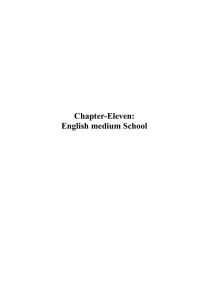 Chapter Eleven: English medium School