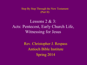 part2.lesson 2 & 3.Acts.Pentecost, the Early Church, Witnessing
