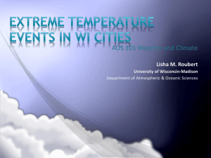 Extreme Temperature events in wi cities