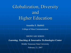 Globalization, Diversity and Higher Education