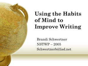 Using the Habits of Mind to Improve Writing