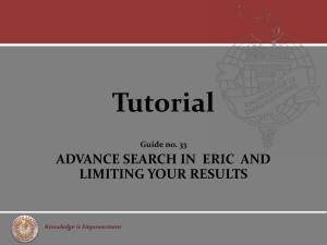 Advance Search in ERIC and limit your results