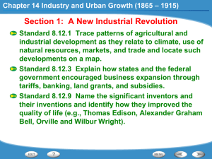 Chapter 14 Industry and Urban Growth (1865 – 1915)