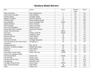Newbery Medal Winners - NewarkElementaryLibrary