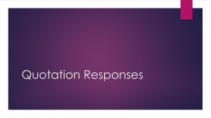 Quotation Responses - WSU English Student Teaching 2015