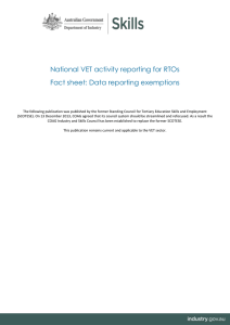 National VET activity reporting for RTOs