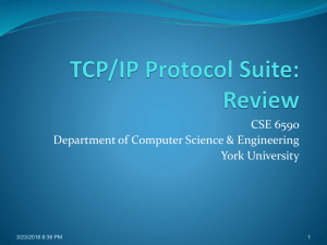 TCP/IP protocol suite - Department of Electrical Engineering