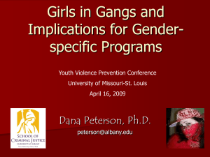 The Research Base on Girls and Gangs - University of Missouri