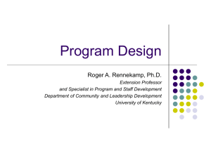 on Program Design - University of Kentucky