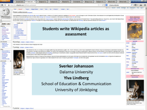 Students writing Wikipedia articles as assessment