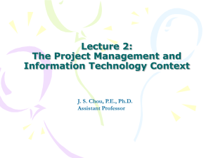 PM and IT Context - Jui-Sheng (Rayson) Chou, PE, Ph.D.