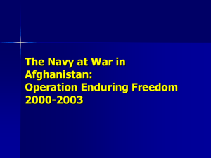 The Navy at War in Afghanistan and Operation Enduring Freedom