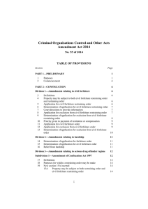 Criminal Organisations Control and Other Acts Amendment Act 2014
