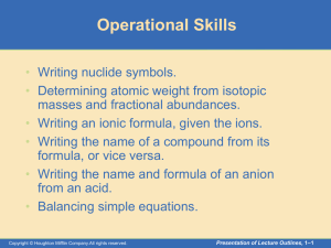 Chemistry and Measurement