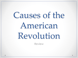 Causes of the American Revolution Timeline