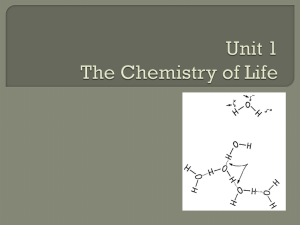 Unit 1 The Chemistry of Life