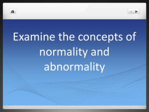 Concepts of normality abnormality