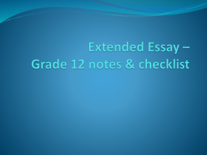 Extended Essay