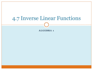 4.7 Inverse Linear Functions