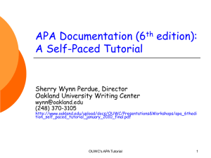 APA Documentation for Human Resource Professionals