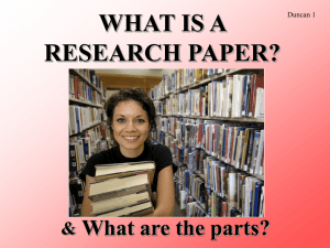 WHAT IS A RESEARCH PAPER?
