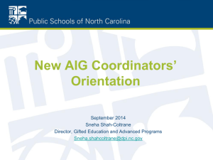 AIGOrientation.2014 - NC Academically or Intellectually Gifted