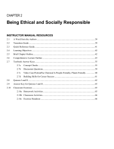 New in Chapter 2:Being Ethical and Socially