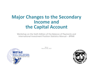 Major changes in Secondary Income & capital Account