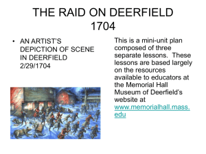 the raid on deerfield 1704 - Fitchburg State University