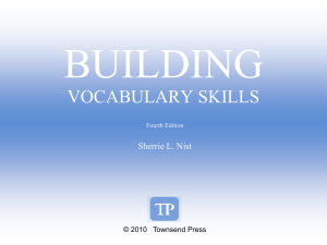 Building Vocabulary Ch 8
