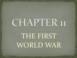 The First World War - Pearland Independent School District